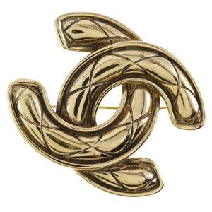 CHANEL COCO Mark Brooch Plated Gold 37.3g Women